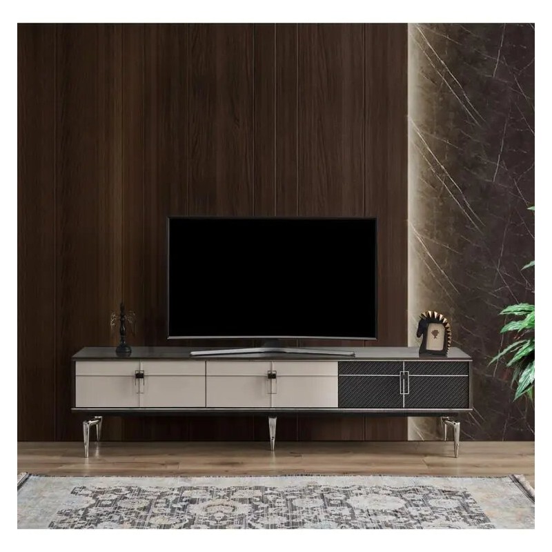 Meuble TV avec éclairage LED pour téléviseurs jusqu'à 60 pouces, grande  table TV /