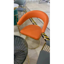 Chaise  en velours Orange +...