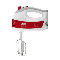 Batteur électrique ACTIVA - UFESA - UF70304572 - 400 Watts - 2pétrins interchangeables - Blanc / rouge- Garantie 03 mois