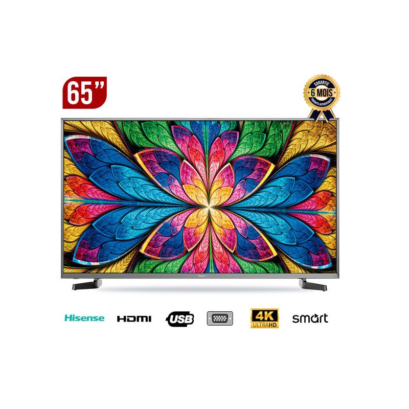 TV Smart Hisense - 65" - 4K Ultra HD - 65A6N - Noir Garantie 06 mois