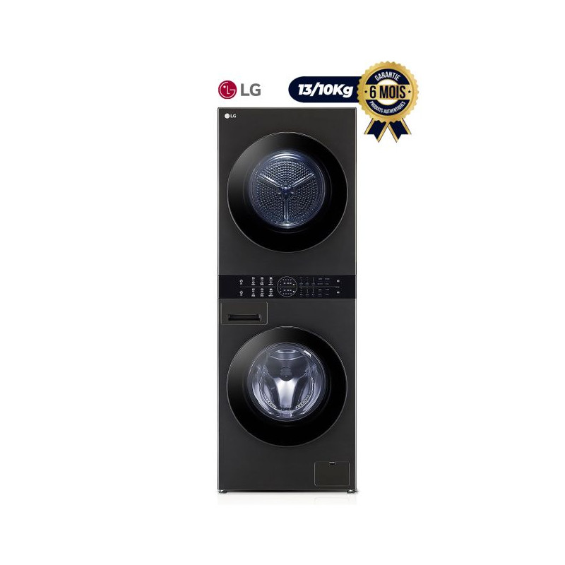Machine à laver + sécher automatique LG - Lavage 13 kg /10 kg  - WT1310RH - Noir- Garantie 06 mois