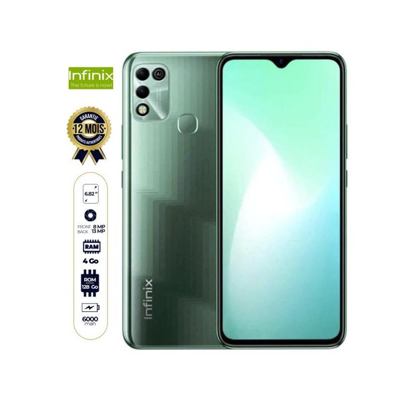 Infinix Hot 11 Play - 6.82" - 128 Go/4 Go RAM - 2 Nano SIM - 13MP/8MP - 6000mAh -Garantie 06 mois