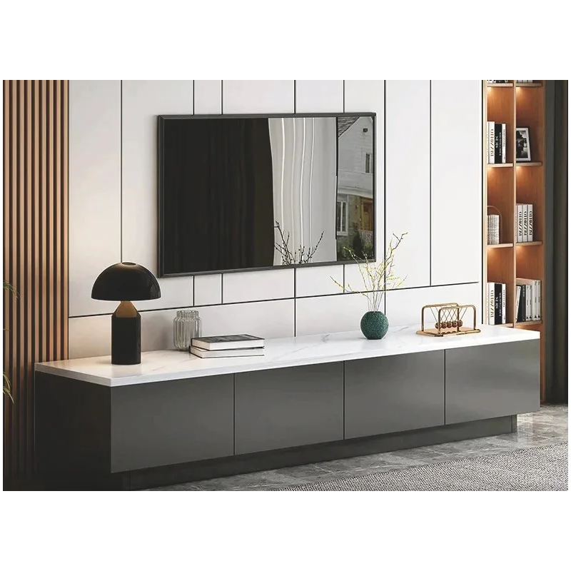Meuble TV de style crème Armoire de plancher simple et moderne pour petit appartement