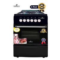Cuisinière à Gaz EUROLUX - CLASSIC - 4 Feux - 50 x 55 cm - Noir - Garantie 6 mois