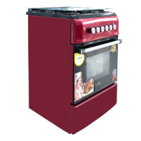 Cuisinière à Gaz EUROLUX - Classique - 4 Feux - 50 x 55 cm - Rouge - Allumage Manuel - 6 mois de garantie