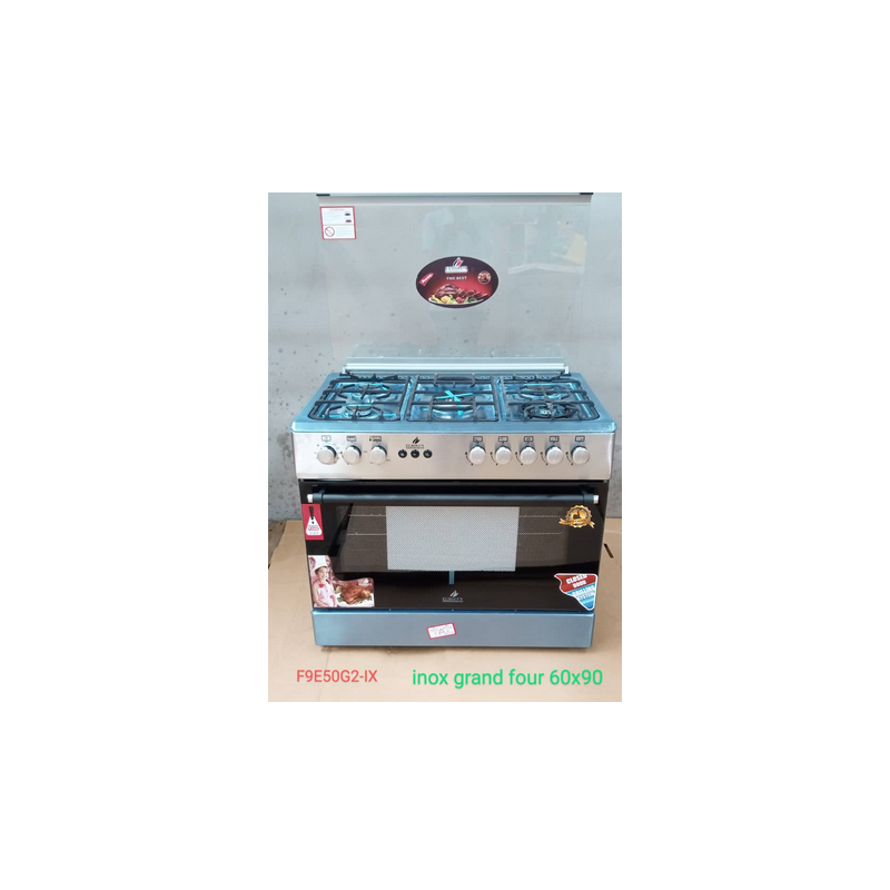 Cuisinière Eurolux "F9E50G2-IX"– 5 Foyers – 60×90cm – Inox grand four - Garantie 6mois