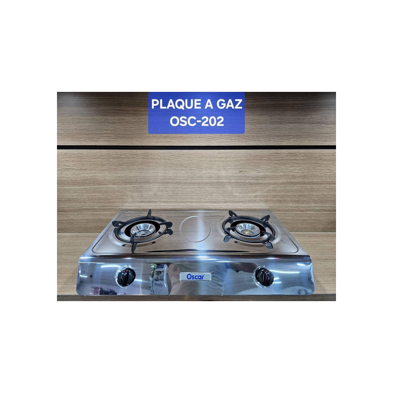 PLAQUE A GAZ- OSCAR- OSC-202- AUTOMATIQUE – 2 FOYERS – Gris_03mois Garantie