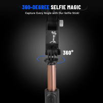 stabilisateur de selfie avec télécommande Bluetooth pour vlogging compatible avec iPhone/Android