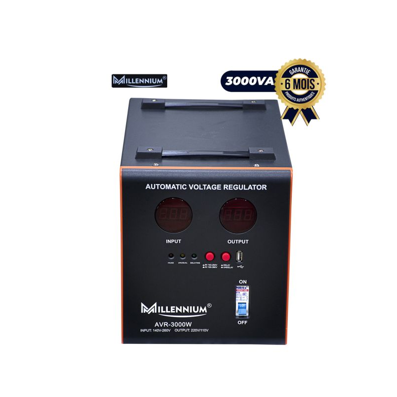Régulateur de tension - Millennium - 3000VA -AVR-3000W + Garantie 6 Mois