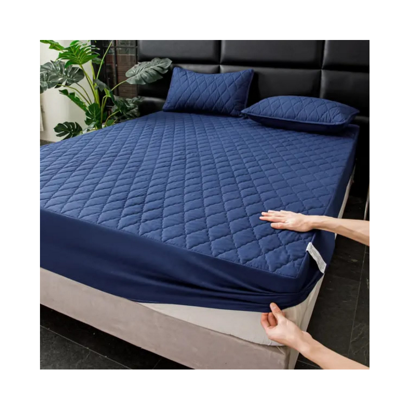 1 Protège-matelas + 2 taies imperméable pour 2 places 150/200cm - BLEU