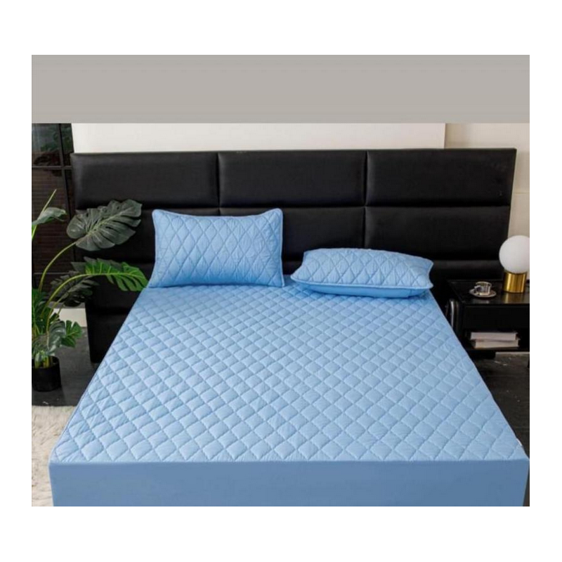 1 Protège-matelas + 2 taies imperméable pour 2 places 150/200cm - BLEU CIEL