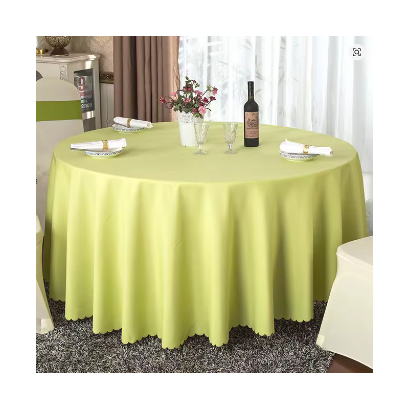 Nappe ronde en polyester solide 8 places _ Vert