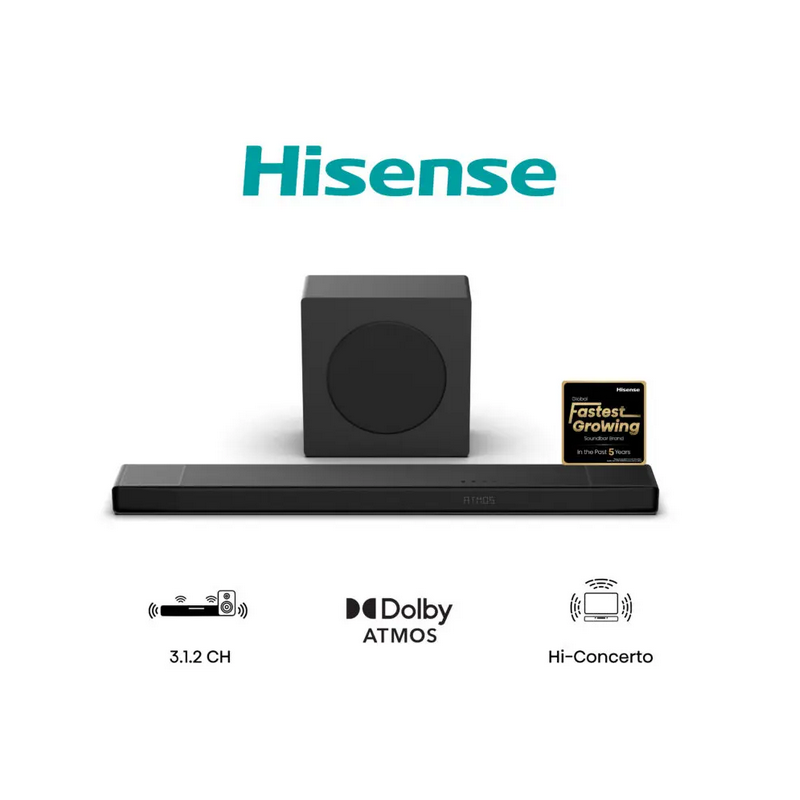Barre de son HISENSE AX3120Q Dolby Atmos |440W | 3.1.2CH 3.1.2CH|06 mois Garantie