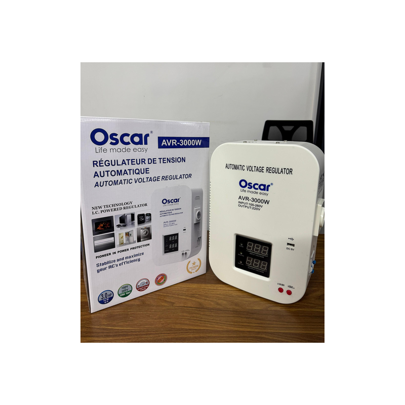 Régulateur de tension Mural - OSCAR - 3000 VA - OSC-3000W - Garantie 6 Mois