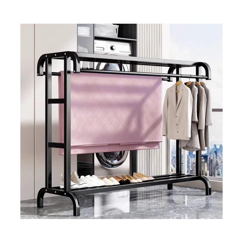 Porte-vêtements, sèche-linge avec étagère supérieure et étagère inférieure pour le rangement