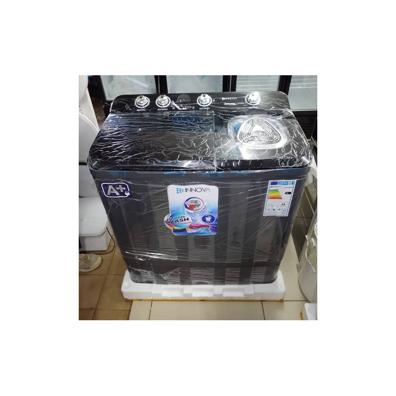 Machine à laver Semi-Automatique INNOVA 12Kg - LAVE/RINCE/ESSOR – IN-14-WM-KE - Noir + 06 mois Garantie