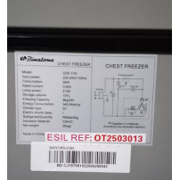 Congélateur binatone 157L- CDF-175i - couvercle en verre +1panier - Garantie : 06 mois