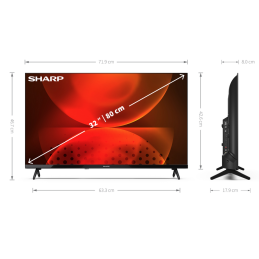TV SHARP 32 " SMART - HD Ready Android 11.0 - 32FH2EA + 06Mois