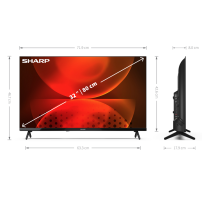 TV SHARP 32 " SMART - HD Ready Android 11.0 - 32FH2EA + 06Mois