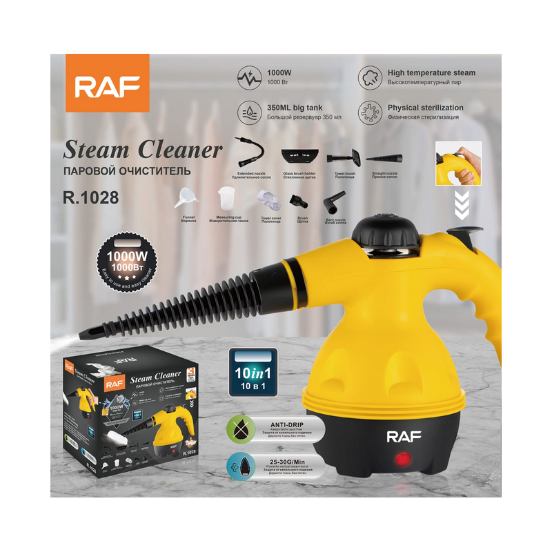 Nettoyeur vapeur portable RAF 350 ml - 1000 W - haute pression - R.1028 + 03Mois Garantie