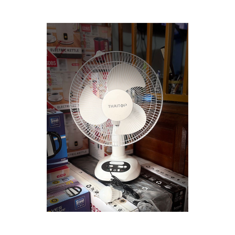 Ventilateur de table électrique solaire Thaitop 12 Pouces - 15W - Rechargeable - DC 12V - TPF12T + 06Mois Garantie