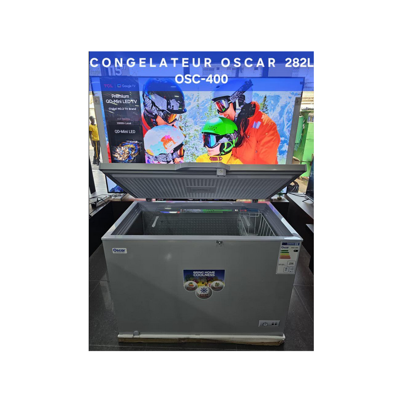 Congélateur Coffre - OSCAR  - 282 Litres - OSC-400 - A+ - Gris - Garantie: 6 Mois