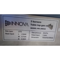 Plaque à gaz INNOVA - 03 Bruleurs - en Verre - IN533 + 06Mois Garantie