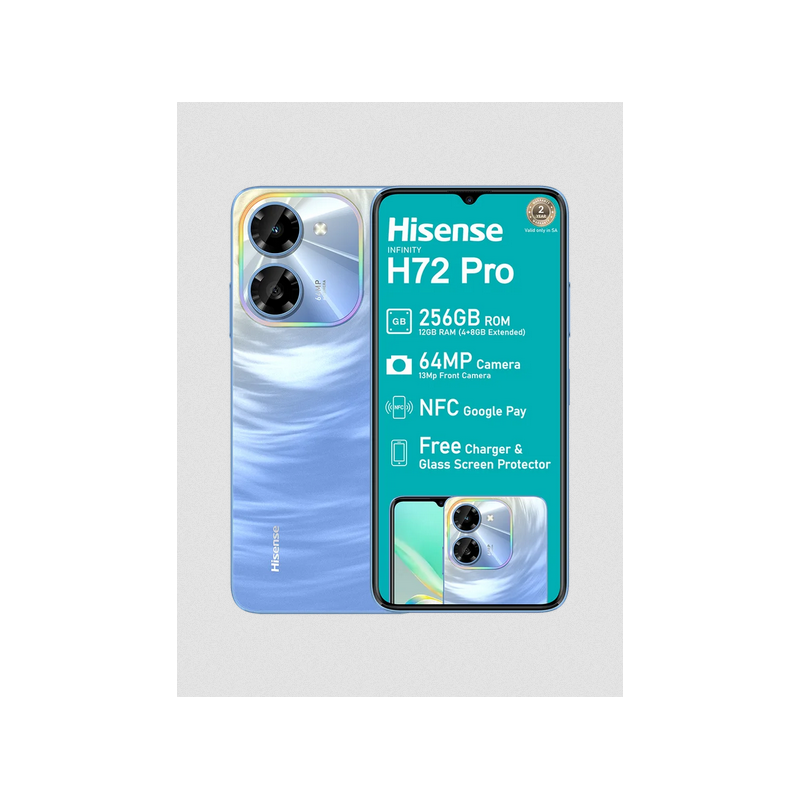 Hisense H72 Pro - 256GB - 4+8GB RAM - 2SIM - 64+2 MP/13 MP- 5000mAh - Garantie 06 Mois