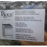 Cuisinière à Gaz 4 Feux - ROCH - 60 x 60 - Automatique - RGC-60G4-G - Gris - Garantie 06 mois