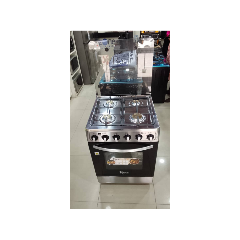 Cuisinière à Gaz 4 Feux - ROCH - 60 x 60 - Automatique - RGC-60G4-G - Gris - Garantie 06 mois