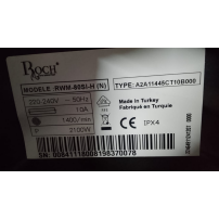 Machine à laver automatique Roch Inverter - 8Kg - RWM-80SI-H-(N) - Classe énergétique A+++ - Gris - Garantie 06 mois