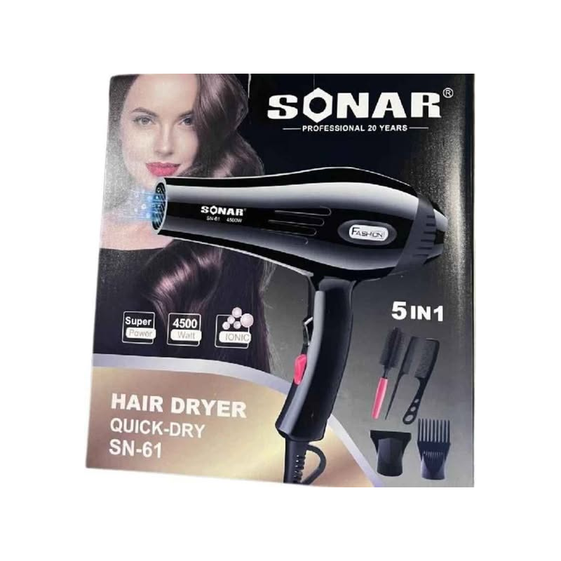 Ensemble sèche-cheveux SONAR - 5en1- 4500W - SN-61 + 03Mois Garantie