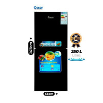 Réfrigérateur Combiné double battant - OSCAR - 250 Litres - OSC-250CMB- Classe énergétique A+ - Noir + Garantie :06 mois