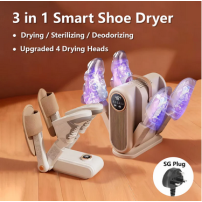 Sèche-chaussures électrique portable 3en1- 180W - 2Tetes - circulation d'air chaud 360° - Chauffage 48°C + 03Mois Garantie