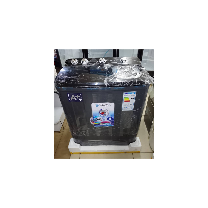 Machine à laver Semi-Automatique INNOVA 10Kg - LAVE/RINCE/ESSOR – IN-12-WM-KE - Noir + 06 mois Garantie