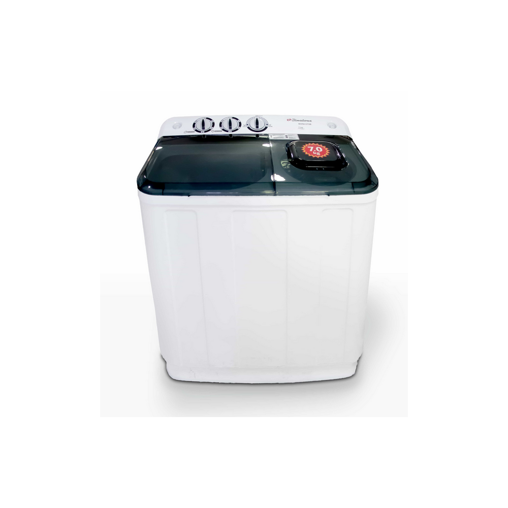 Machine à Laver Semi-Automatique - Binatone  - 7Kg Lavage + 5Kg Essorage - BWM-070B + 06Mois Garantie