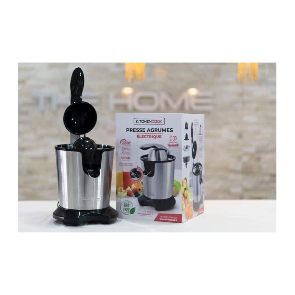 Presse-agrumes électrique Kitchencook - 550 ml - 200W - acier inoxydable + 03Mois Garantie
