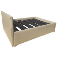 Lit Moderne EPHINO 2 PLACES En Cuir Gris Avec La Mouse Partout-LIT-2GE