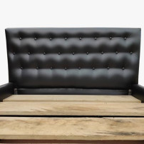 Lit Moderne EPHINO 02 Places En Cuir Noir Avec La Mouse Partout-LIT-2BE