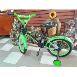 Vélo pour Enfant 3-4 ans-vert-roue de stabilisation