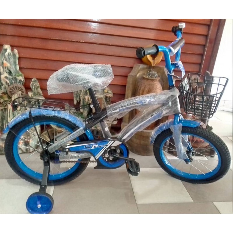 Vélo pour Enfant 4-6ans-Bleu-roue stabilisateur